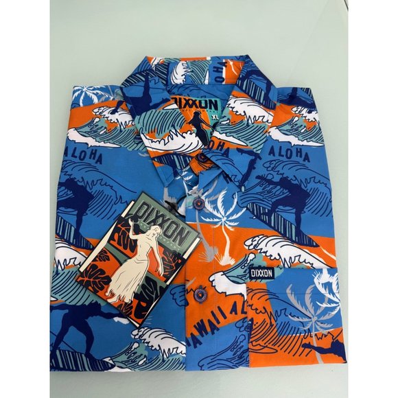 Dixxon Flannel Shirt Alotta Aloha Short Sleeve Hawaii Surfing Button Up XL